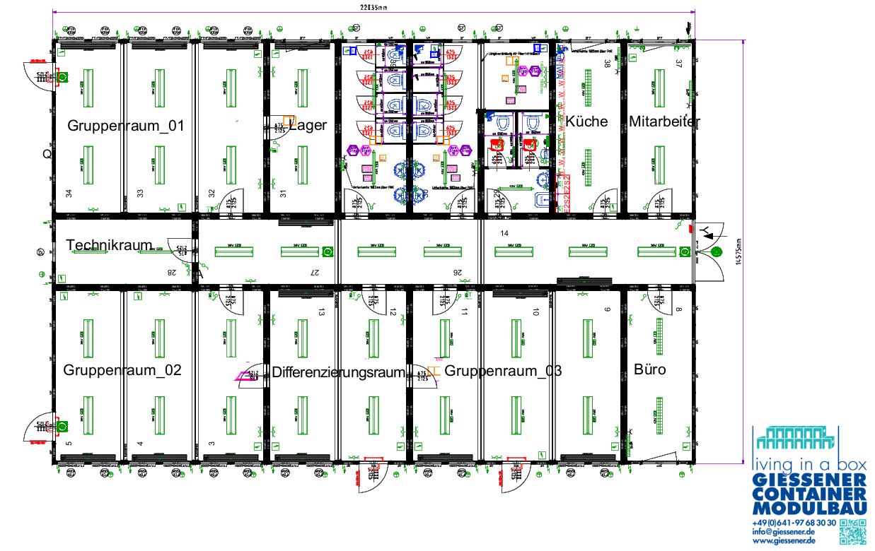 Giessener Container Modulbau Lich Eberstadt Kita Grundriss